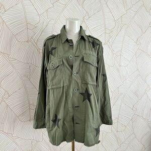 Pistola Olive Jacket with Black Star Details